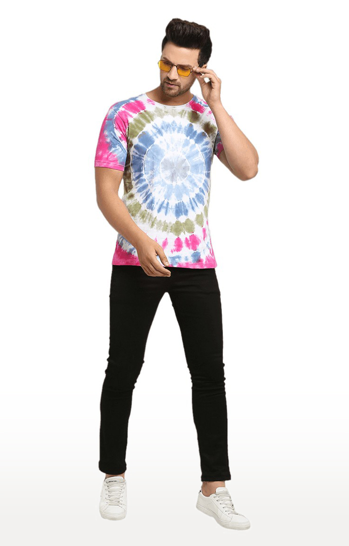 Men Multicoloured Cotton Relaxed Fit  Regular T-shirt