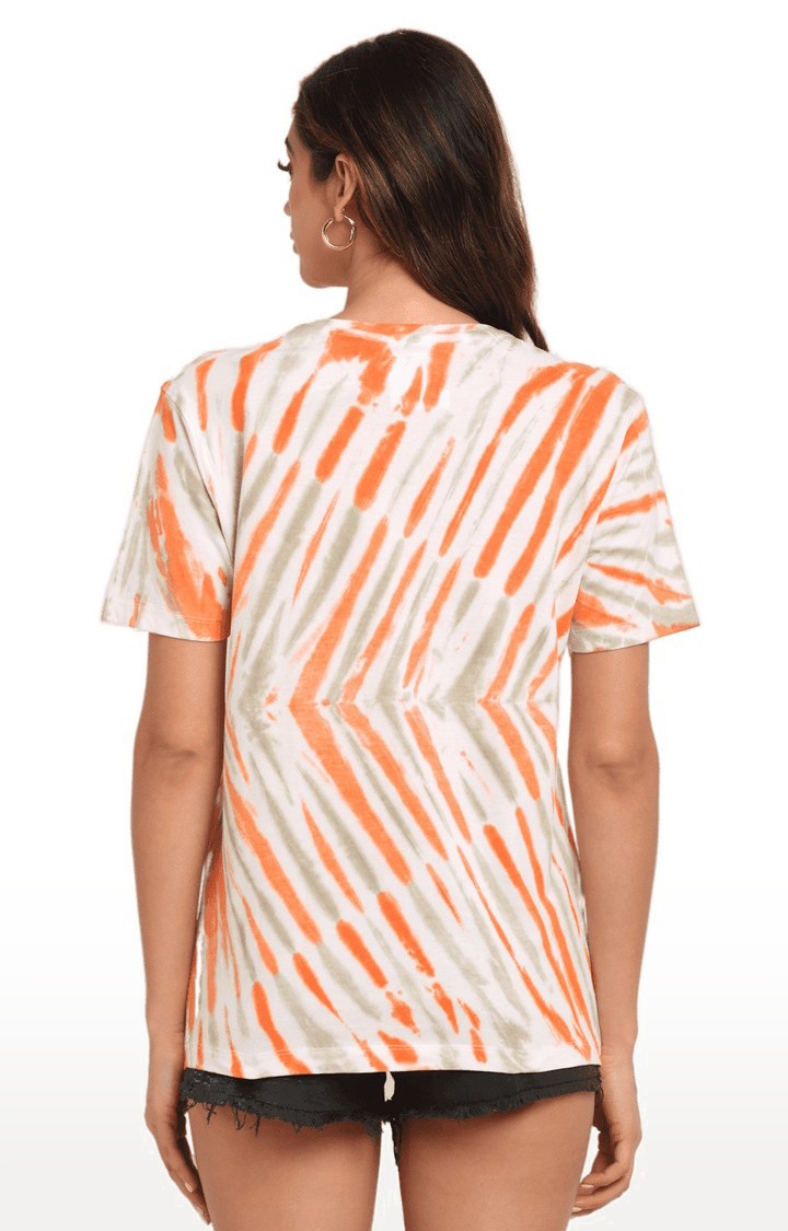 Women Multicoloured Cotton Relaxed Fit Oversized T-shirt