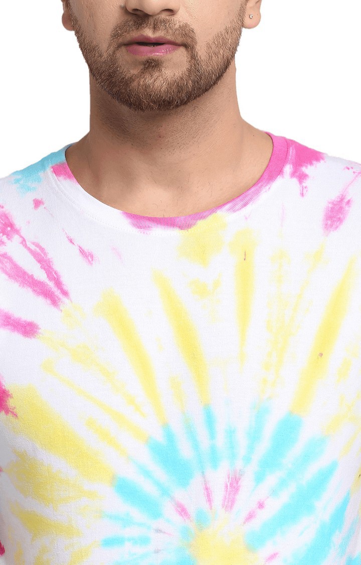 Men Multicoloured Cotton Relaxed Fit  Regular T-shirt