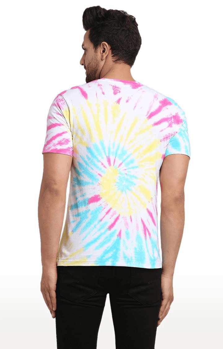 Men Multicoloured Cotton Relaxed Fit  Regular T-shirt