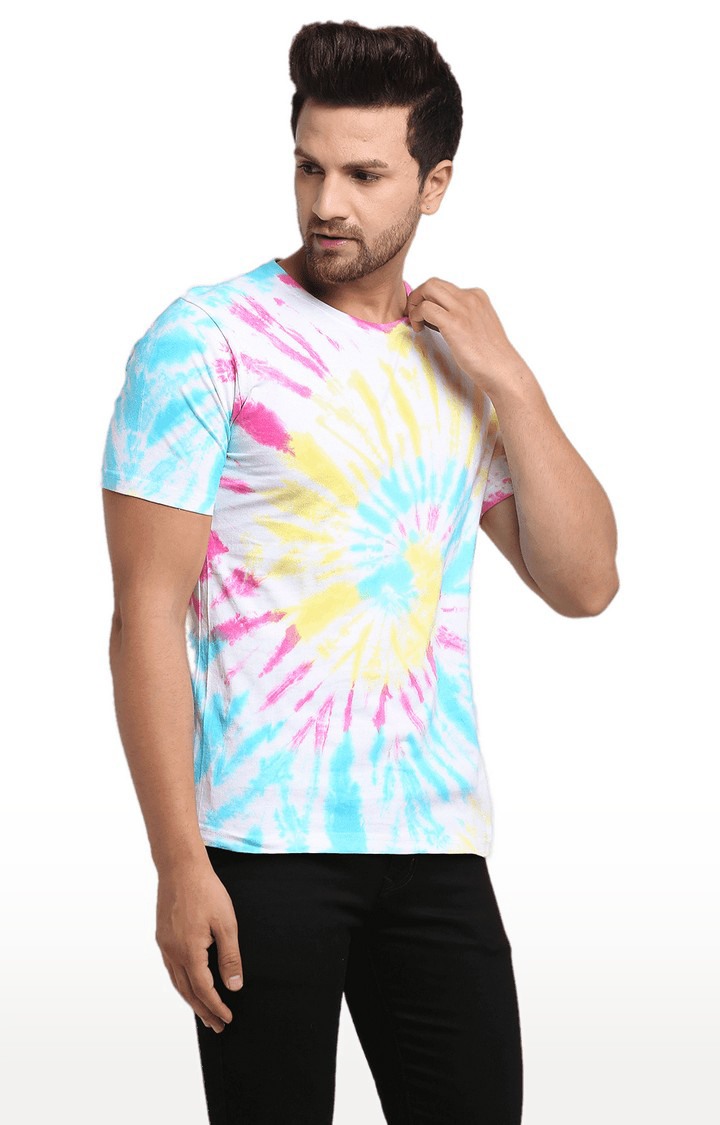 Men Multicoloured Cotton Relaxed Fit  Regular T-shirt