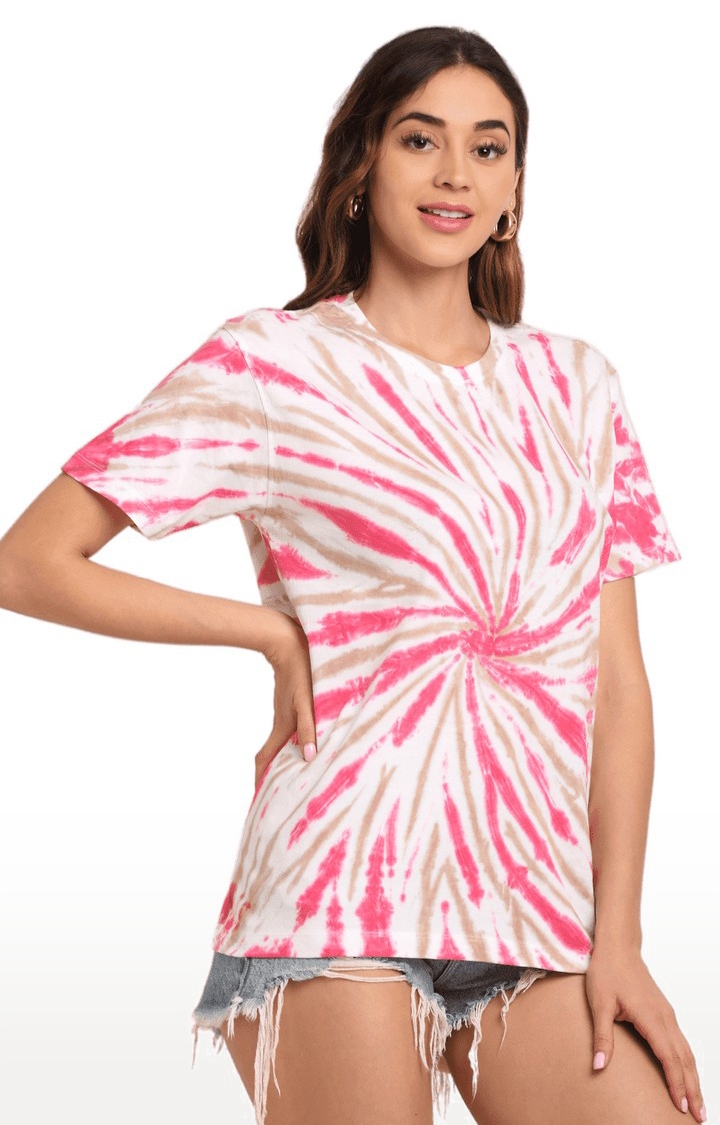Ennoble | Women Multicoloured Cotton Relaxed Fit Oversized T-shirt 2