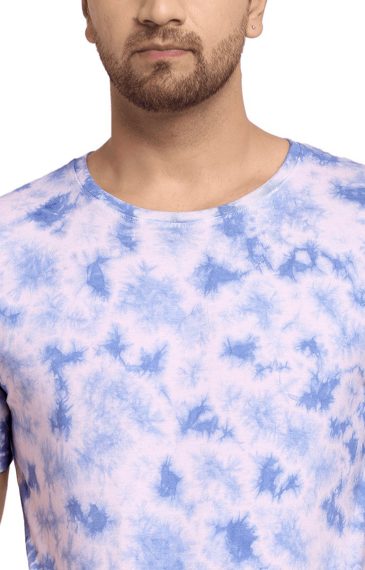 Men Pink Cotton Relaxed Fit  Regular T-shirt