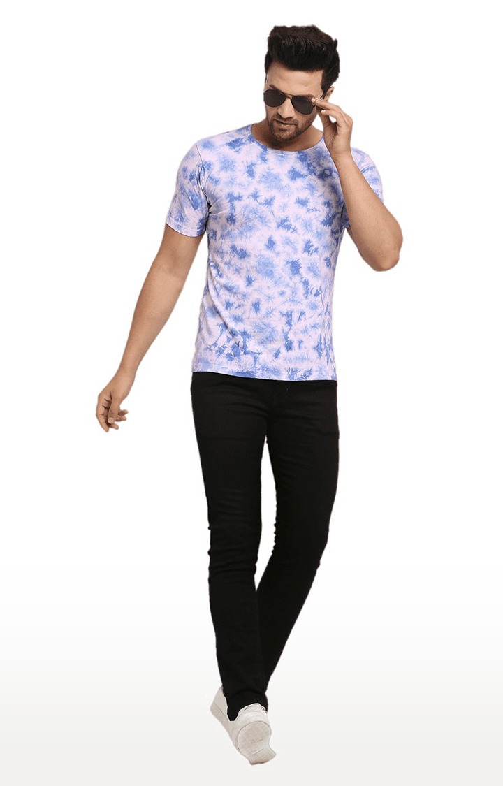 Men Pink Cotton Relaxed Fit  Regular T-shirt