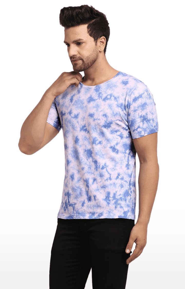 Men Pink Cotton Relaxed Fit  Regular T-shirt