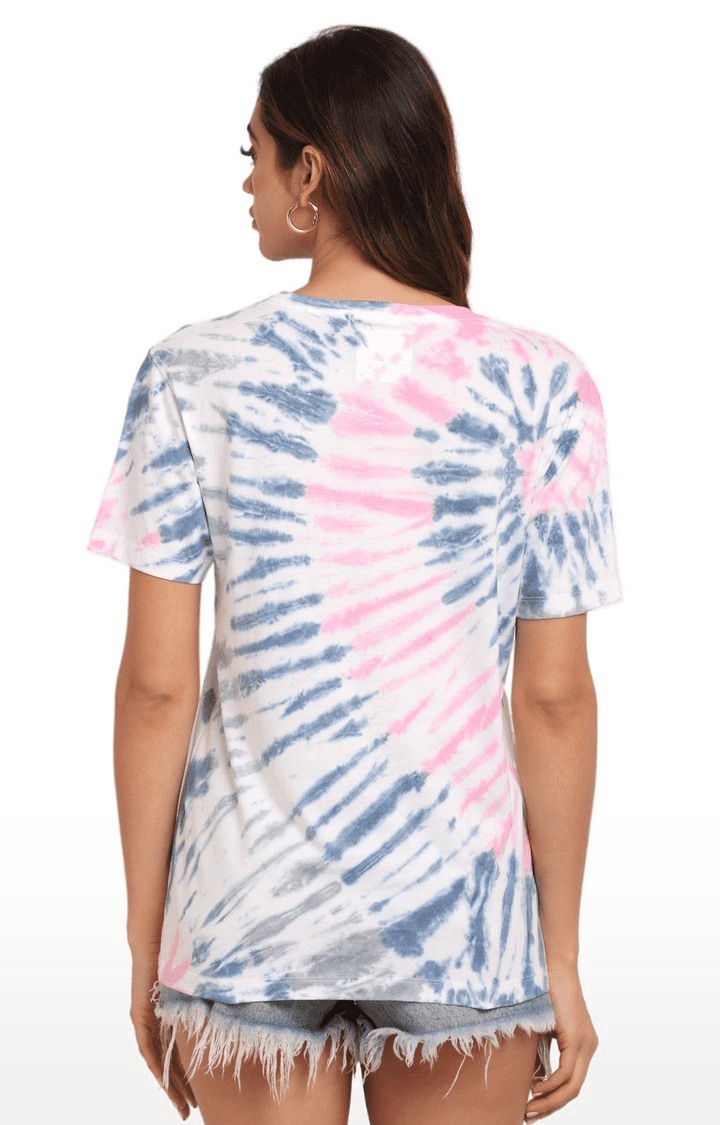 Women Multicoloured Cotton Relaxed Fit Oversized T-shirt