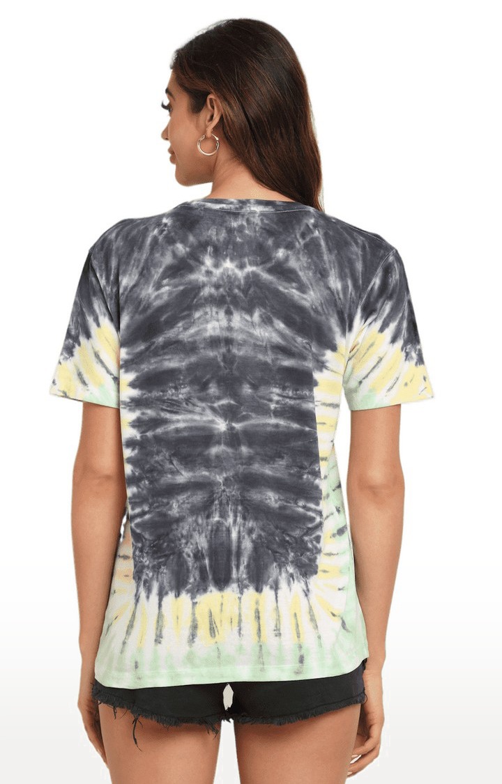 Women Multicoloured Cotton Relaxed Fit Oversized T-shirt