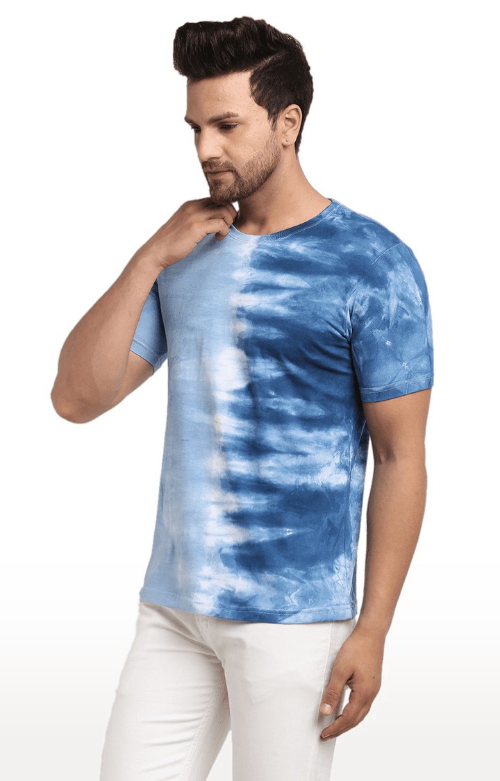 Ennoble | Men Blue Cotton Relaxed Fit  Regular T-shirt 2
