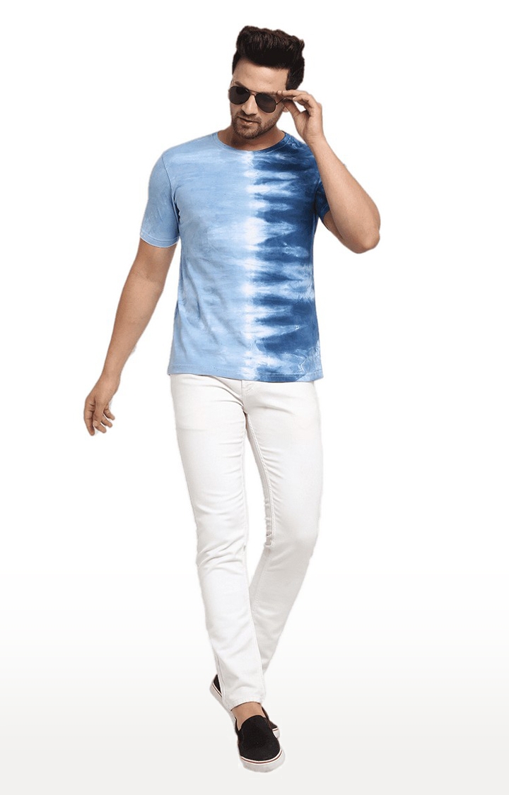 Ennoble | Men Blue Cotton Relaxed Fit  Regular T-shirt 1
