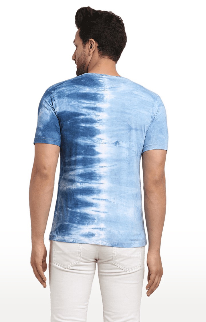 Ennoble | Men Blue Cotton Relaxed Fit  Regular T-shirt 3