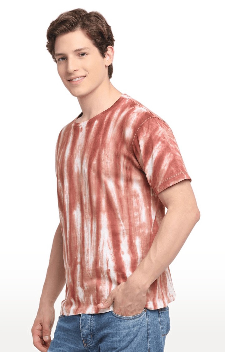 Men Brown Cotton Relaxed Fit  Regular T-shirt