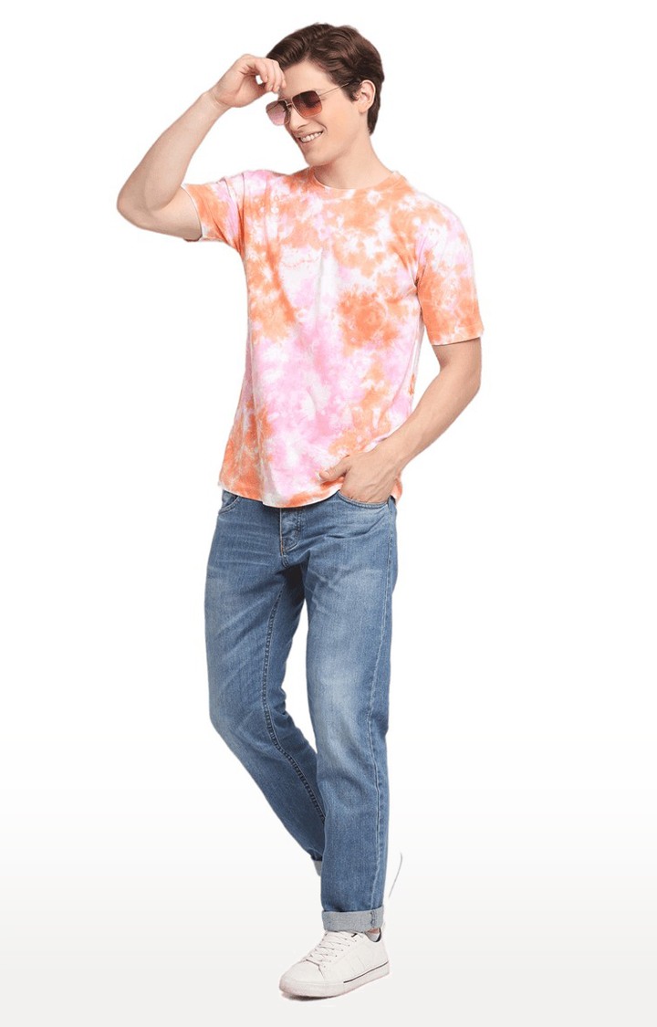 Men Multicoloured Cotton Relaxed Fit  Regular T-shirt