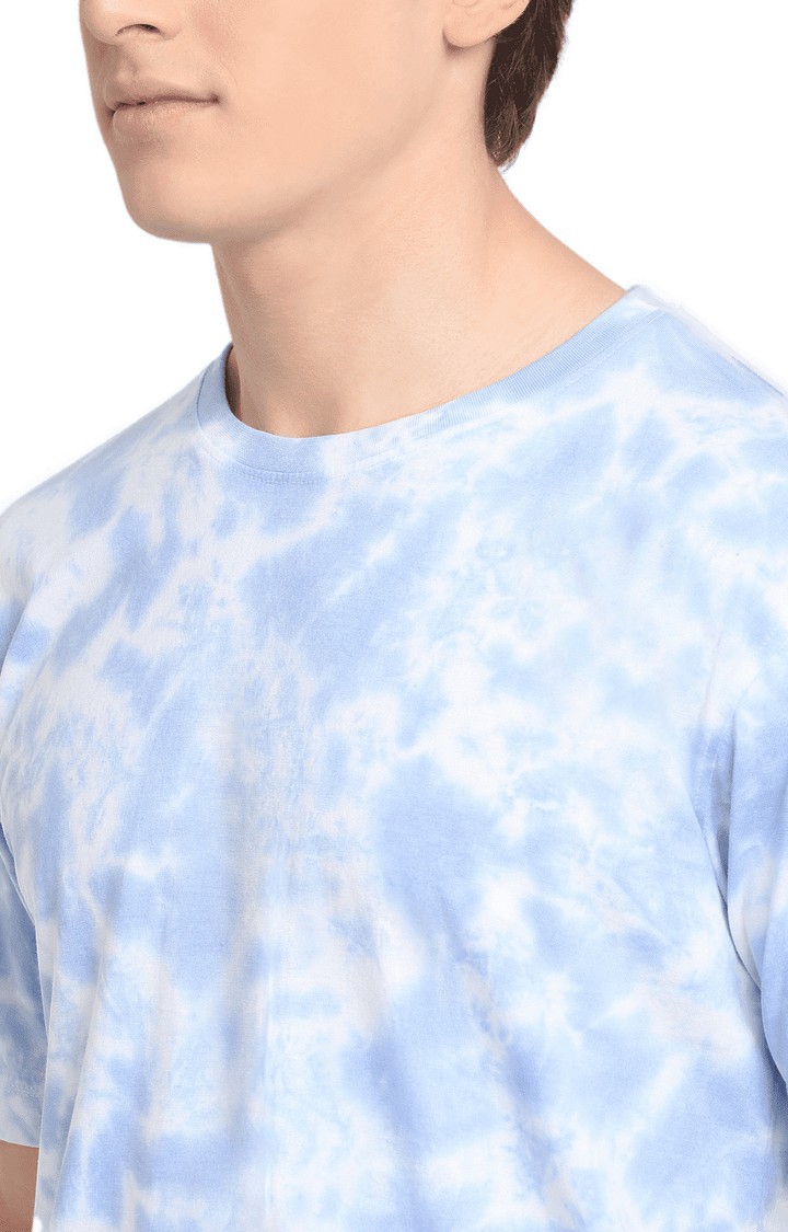 Ennoble | Men Blue Cotton Relaxed Fit  Regular T-shirt 4