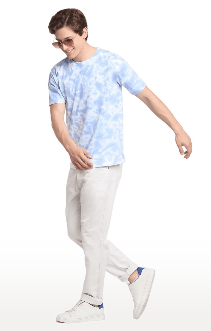 Ennoble | Men Blue Cotton Relaxed Fit  Regular T-shirt 1