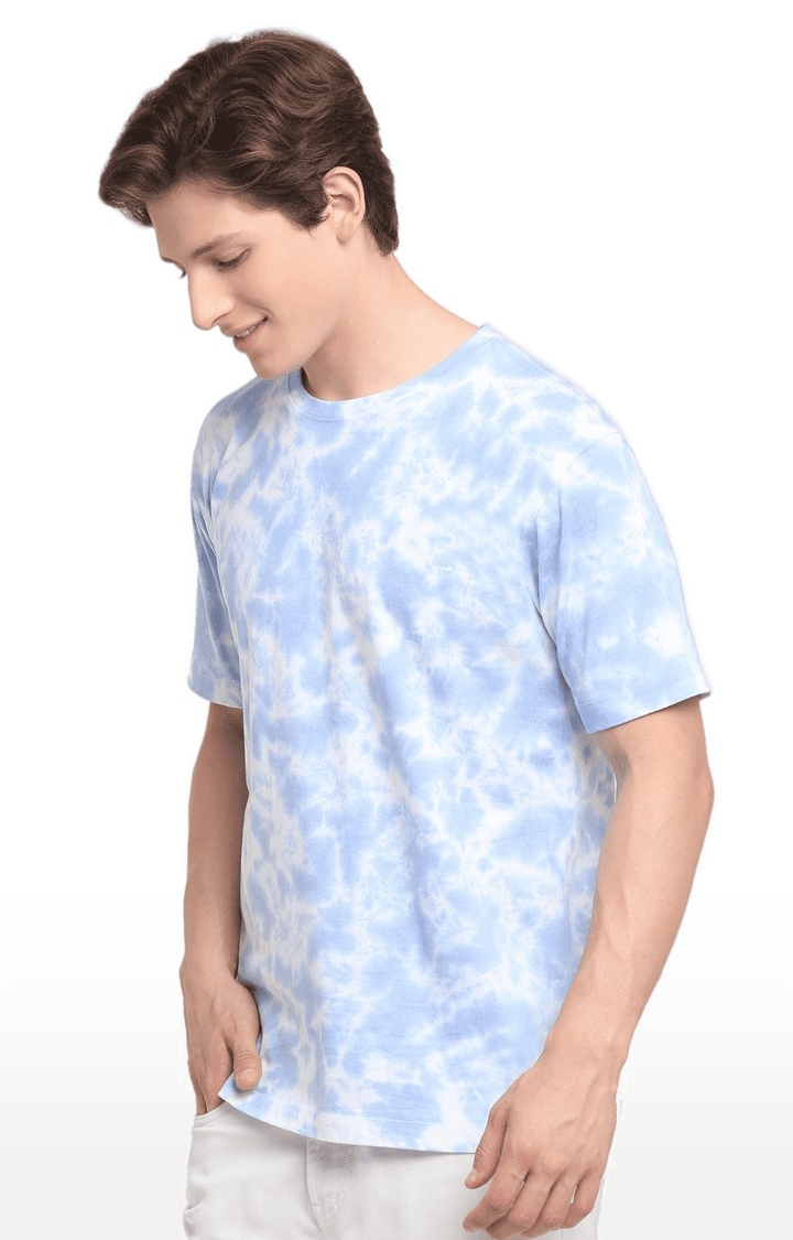 Ennoble | Men Blue Cotton Relaxed Fit  Regular T-shirt 2