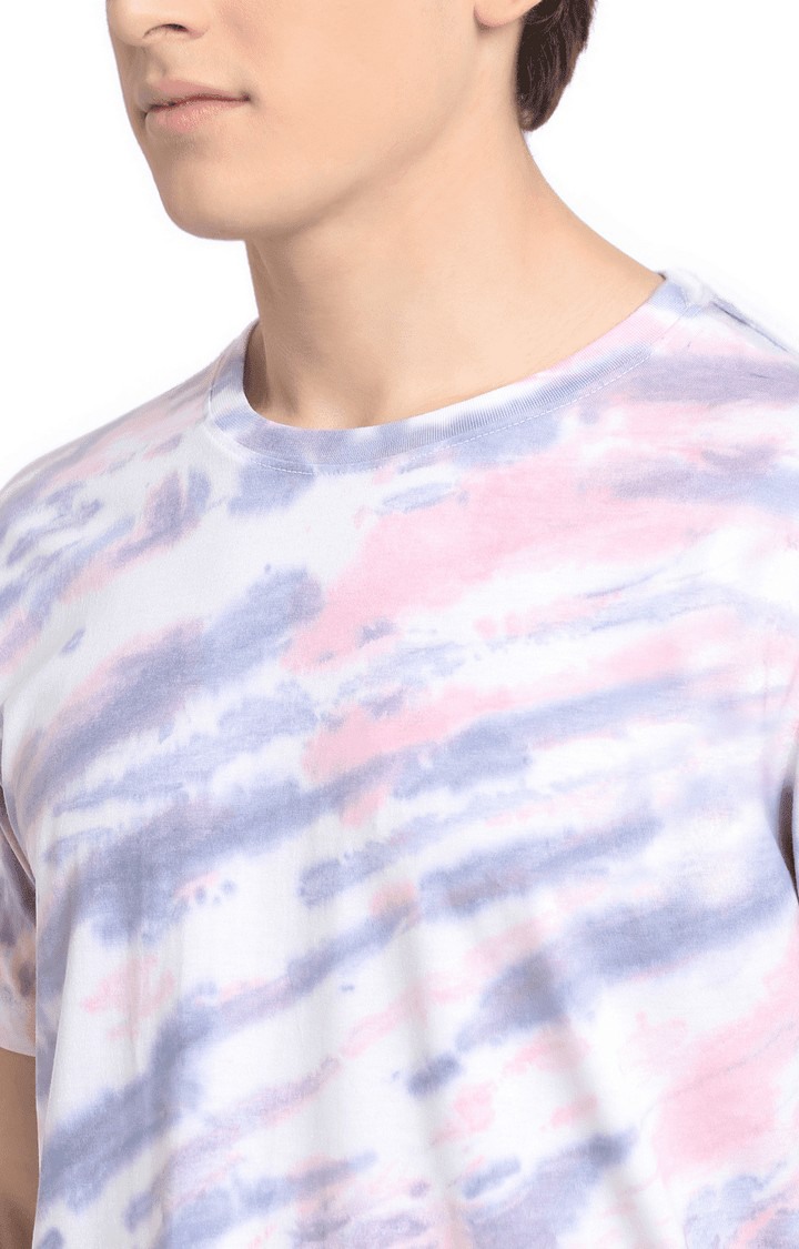 Men Multicoloured Cotton Relaxed Fit  Regular T-shirt