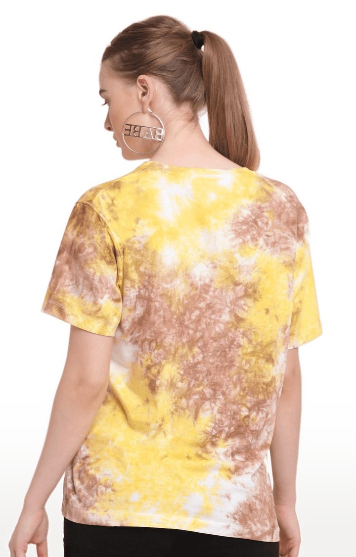 Women Multicoloured Cotton Relaxed Fit Oversized T-shirt