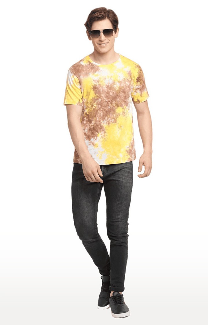 Men Multicoloured Cotton Relaxed Fit  Regular T-shirt