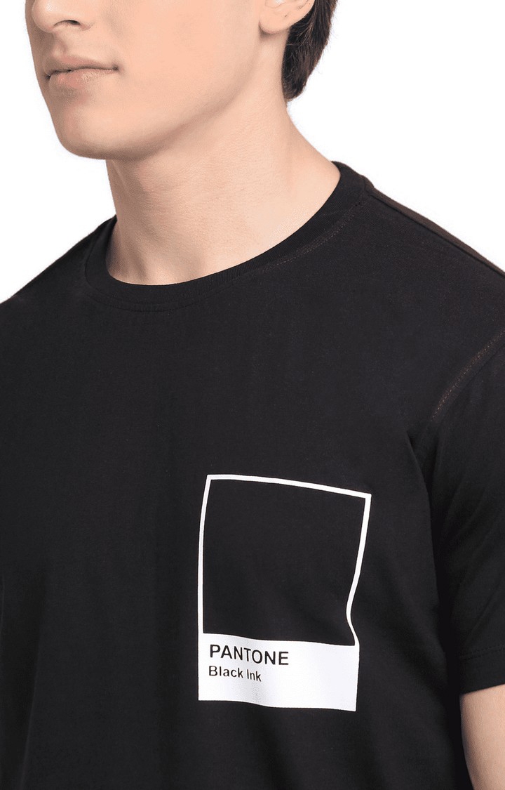 Ennoble | Men Black Cotton Relaxed Fit  Regular T-shirt 4