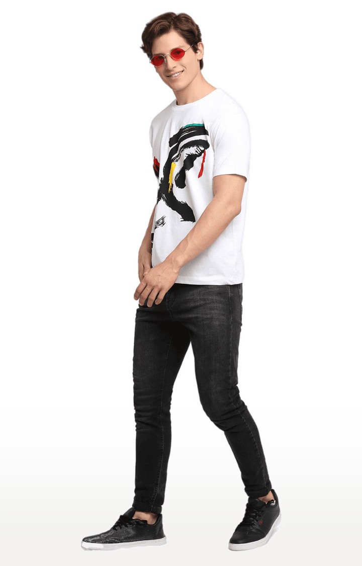 Ennoble | Men White Cotton Relaxed Fit  Regular T-shirt 1