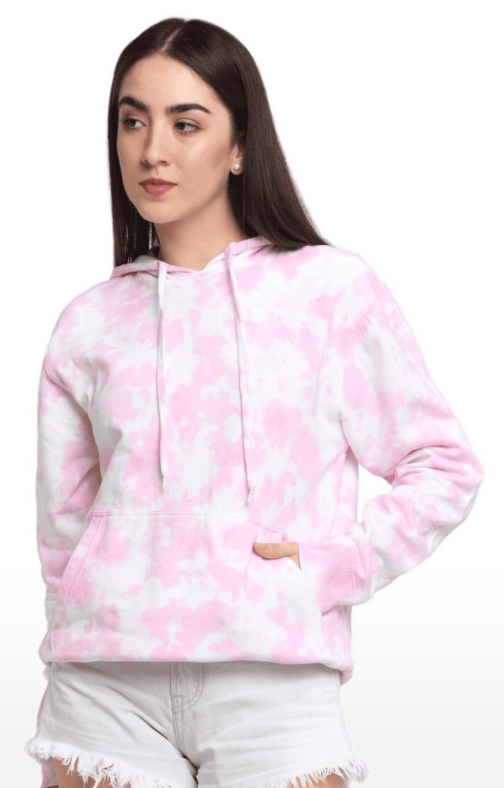 Ennoble | Women Pink Cotton Relaxed Fit Sweatshirt