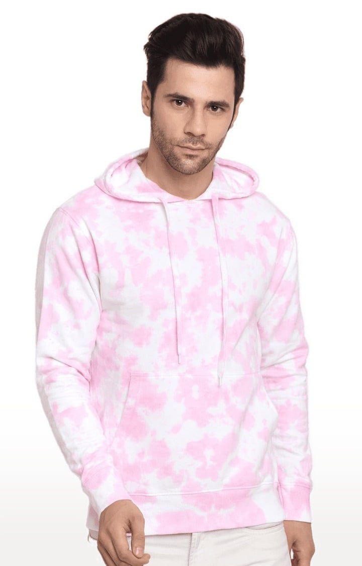 Men Pink Cotton Relaxed Fit Sweatshirt