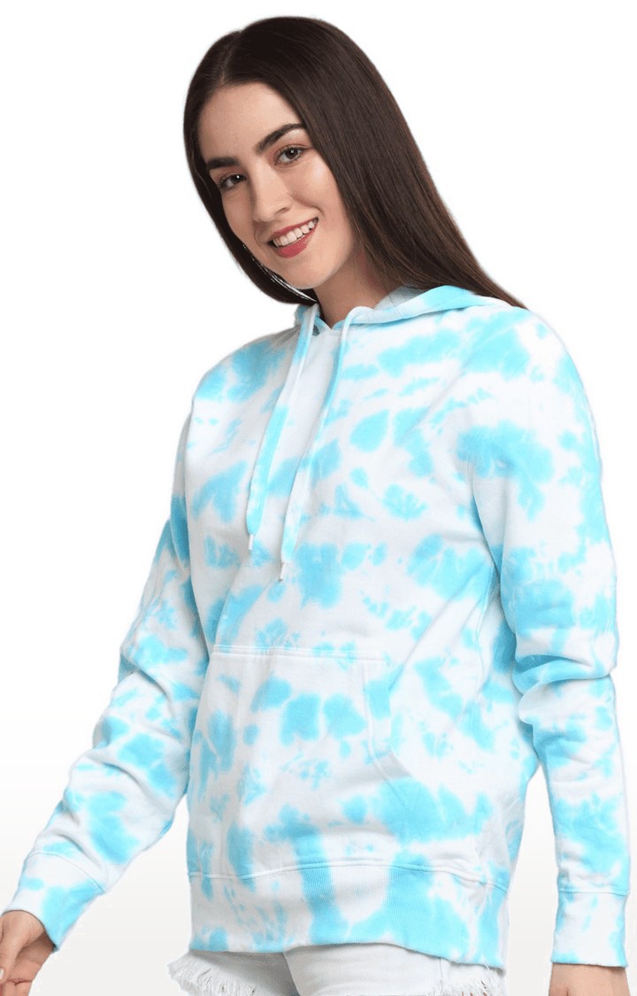 Women Blue Cotton Relaxed Fit Sweatshirt
