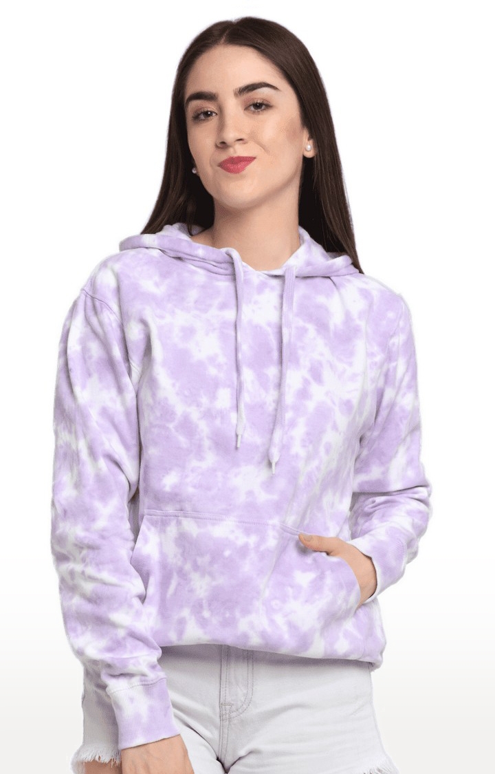 Ennoble | Women Purple Cotton Relaxed Fit Sweatshirt