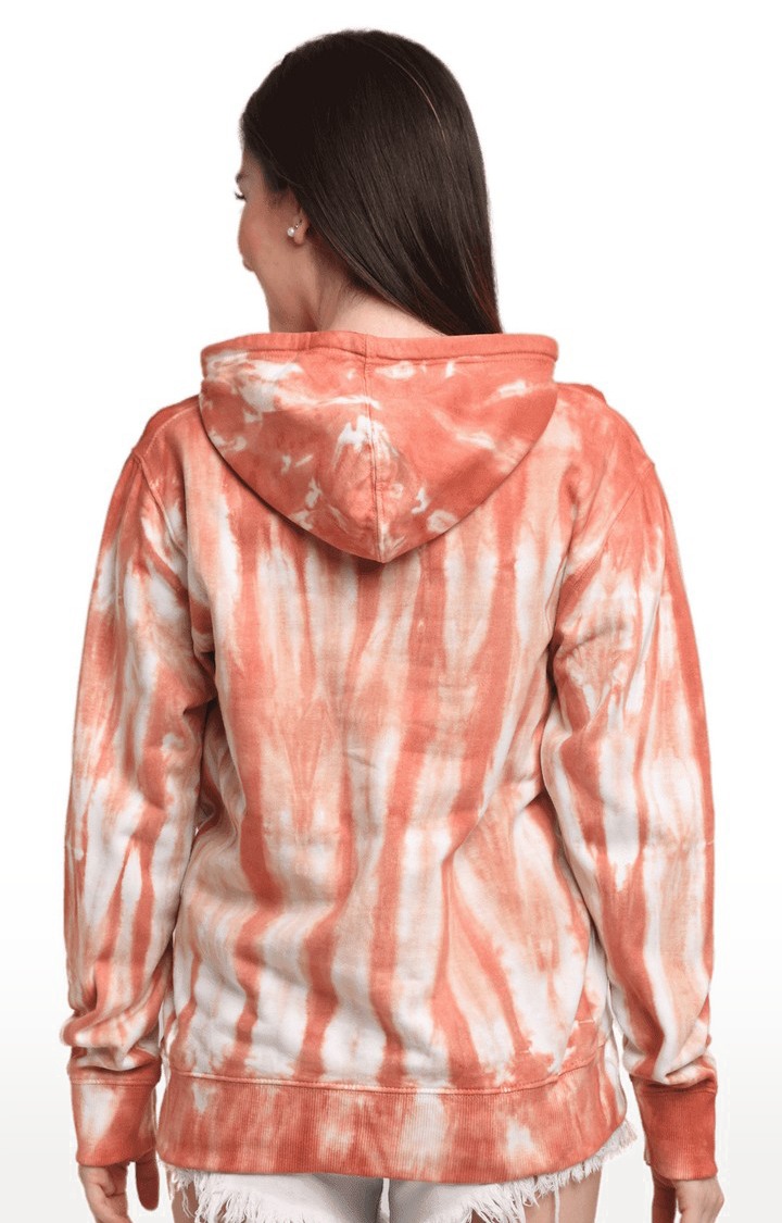 Women Orange Cotton Relaxed Fit Sweatshirt