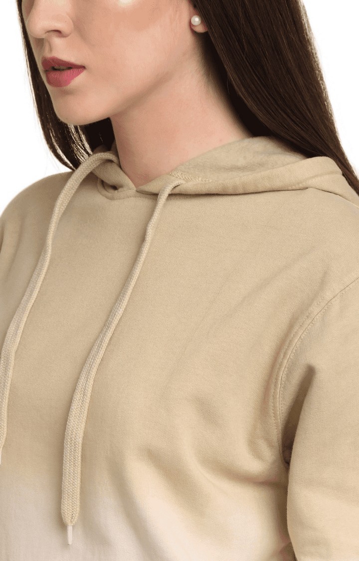 Ennoble | Women Brown and White Cotton Relaxed Fit Sweatshirt 4