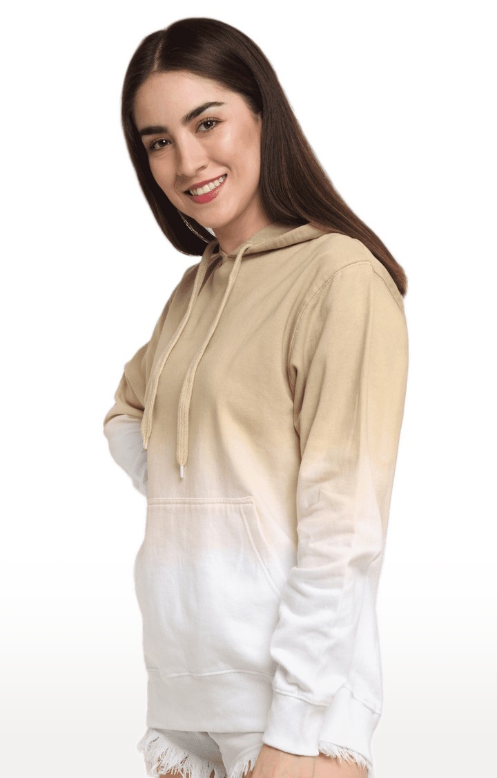 Ennoble | Women Brown and White Cotton Relaxed Fit Sweatshirt 2