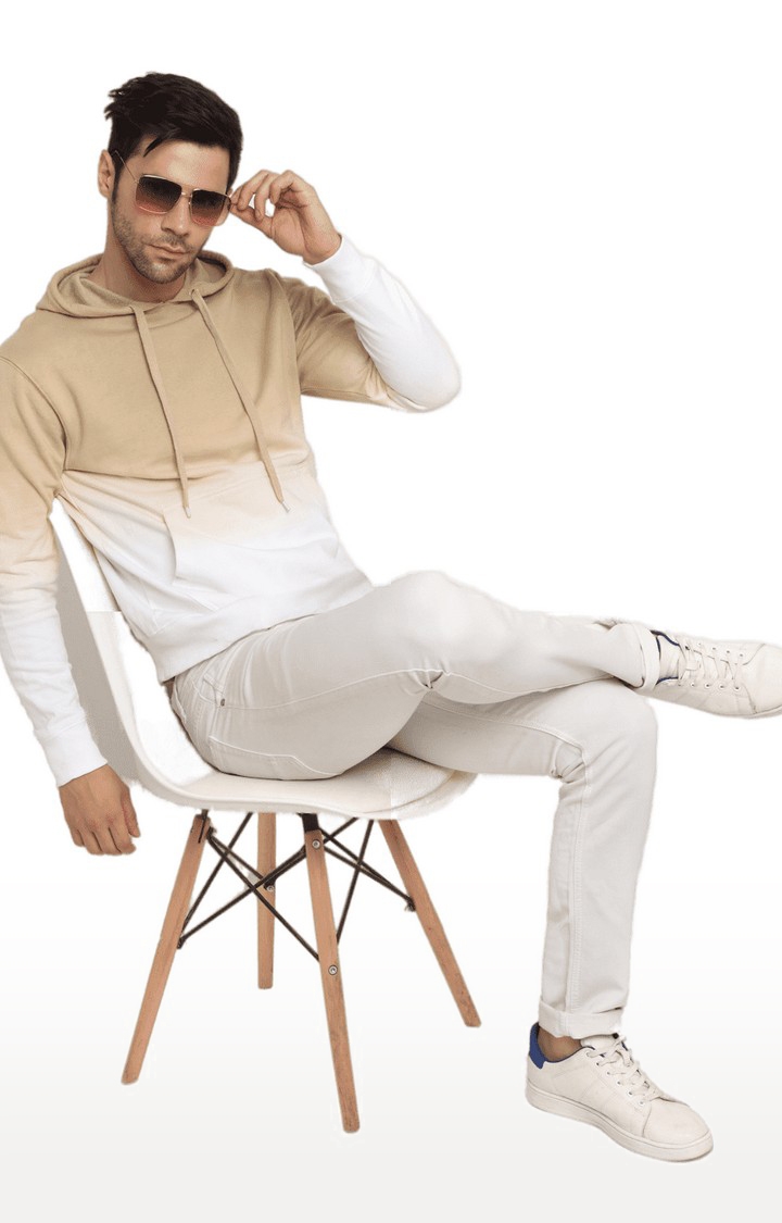 Ennoble | Men Brown and White Cotton Relaxed Fit Sweatshirt 1