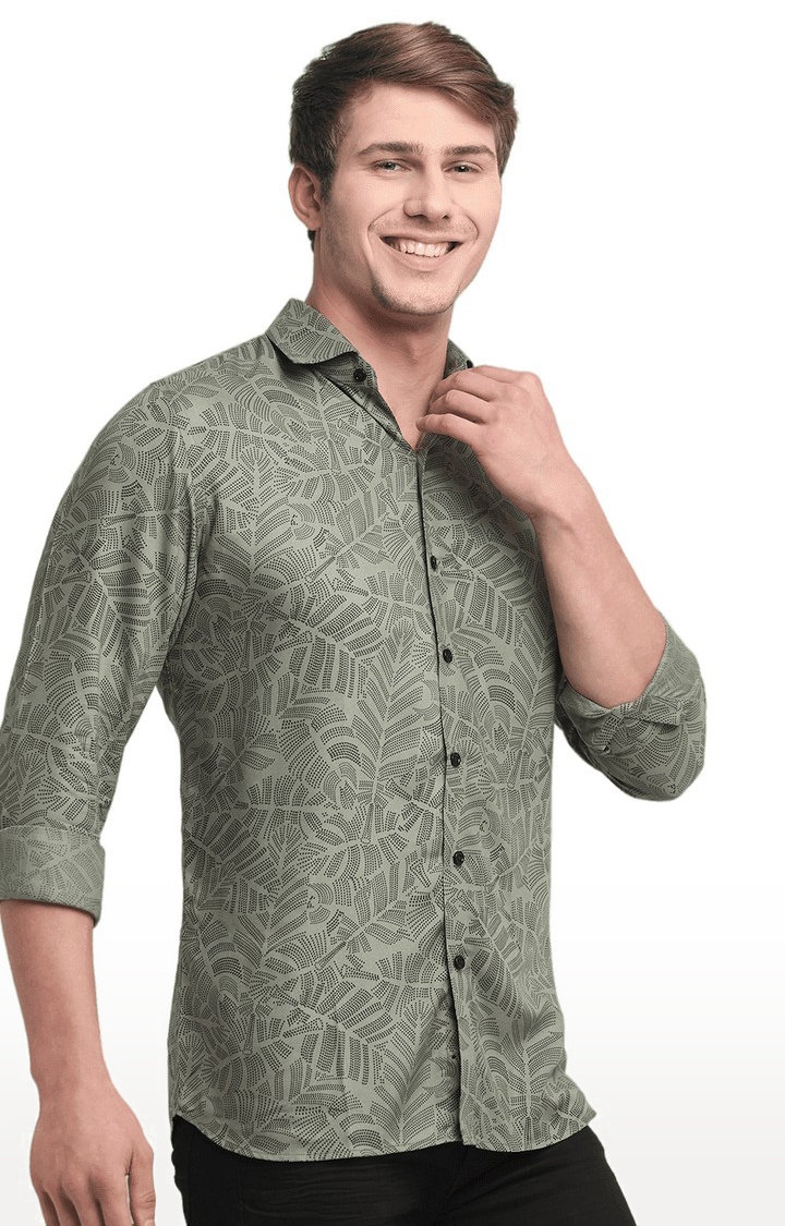 Ennoble | Men Green Cotton Relaxed Fit Casual Shirt 2