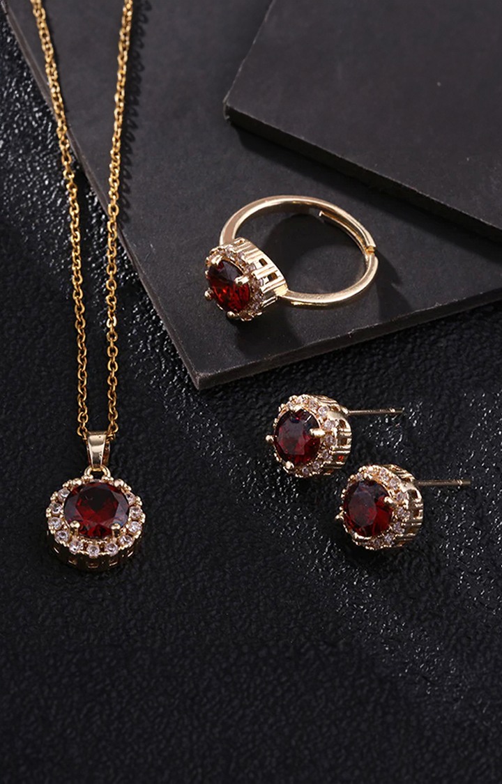 Garnet jewelry deals set in gold