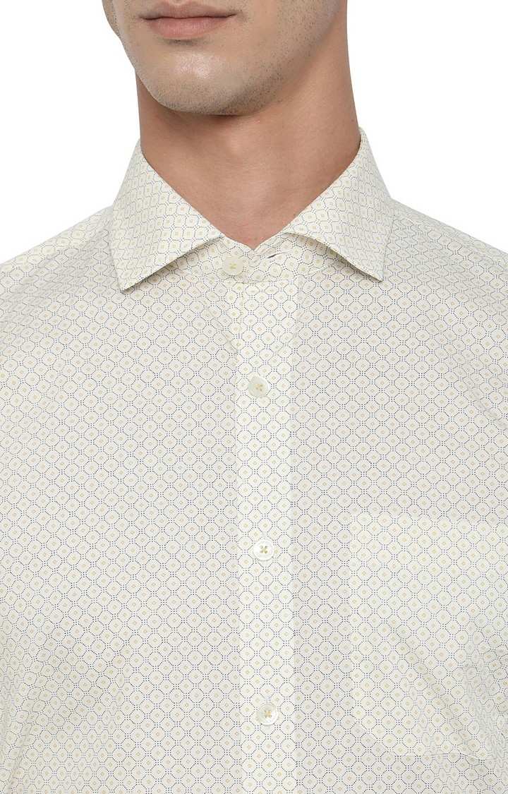 JBR1143/2,LEMON PRINT (R) Men's Yellow Cotton Printed Formal Shirts