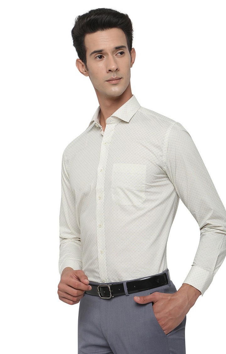 JBR1143/2,LEMON PRINT (R) Men's Yellow Cotton Printed Formal Shirts