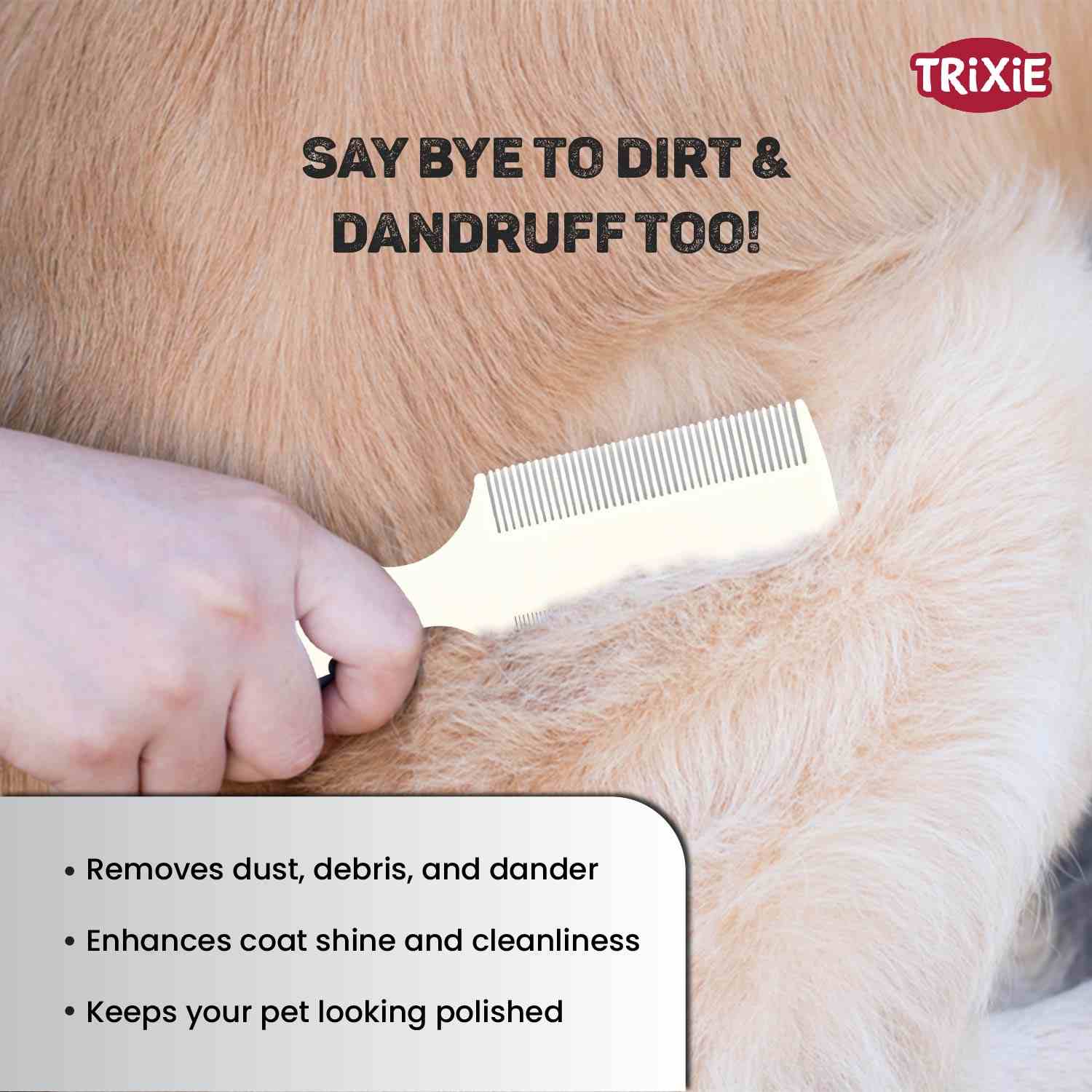 Trixie Flea & Dust Comb for Dogs and Cats, Double Sided 14 cm
