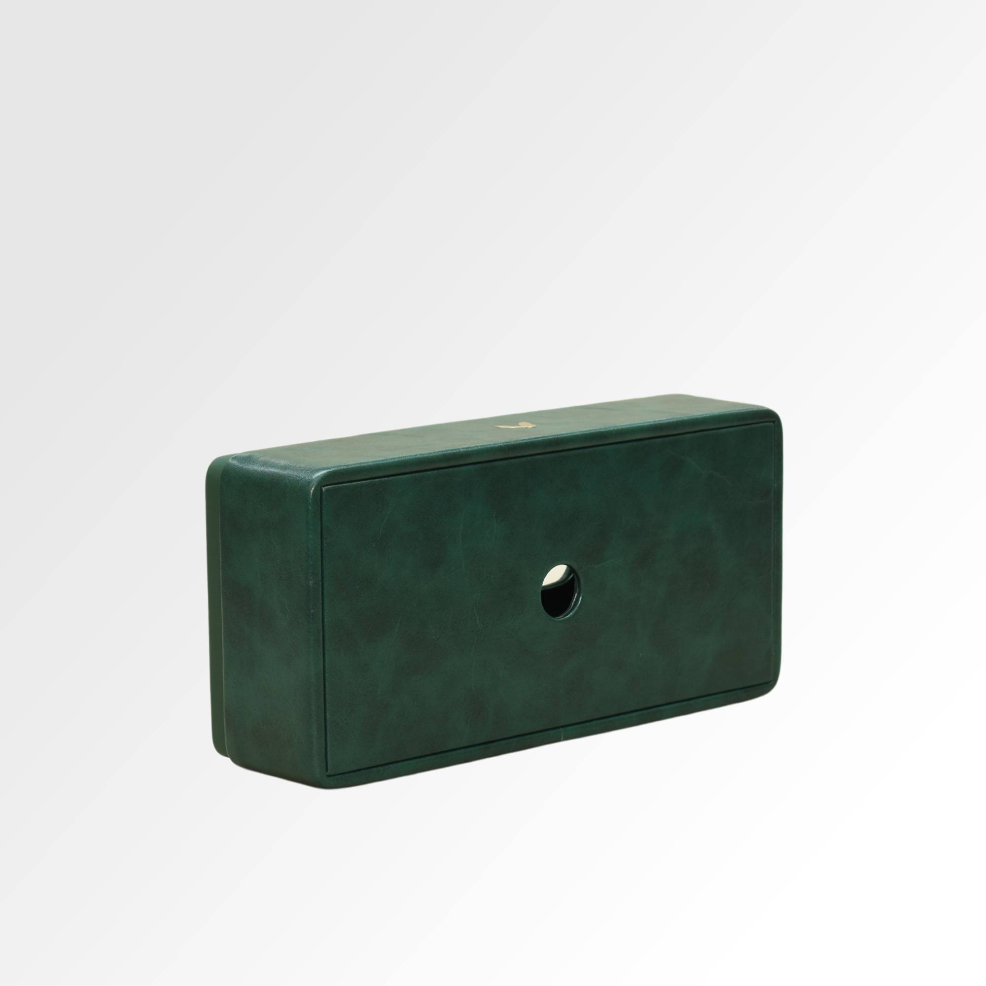 Tissue Box Holder for Home and Office in Premium Faux Leather | Size: 9.5 x 4.5 x 2.5(H) Inches | Moderno | Olive Green