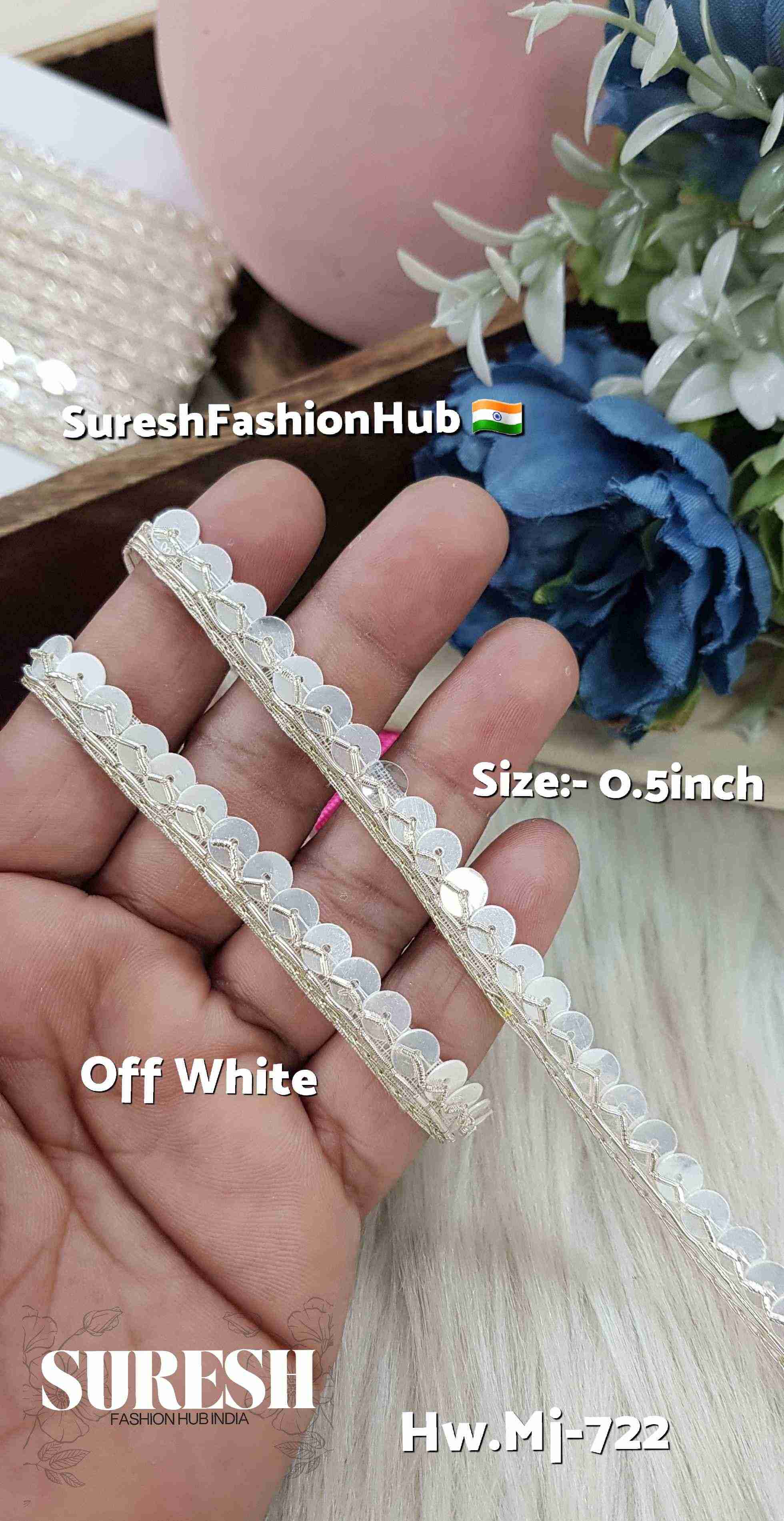 Regal Shine Off-White Sequence Saadi Lace