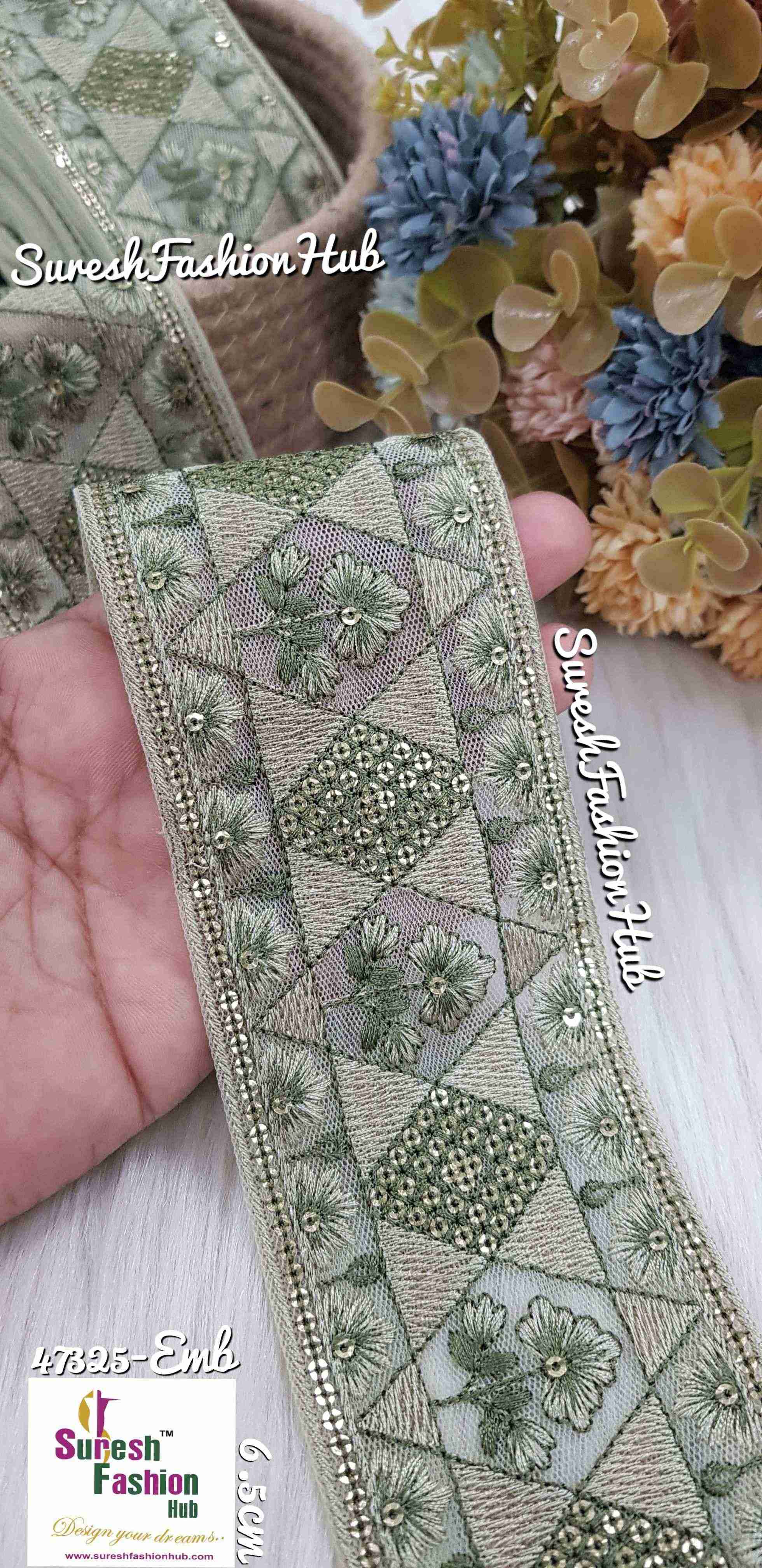 Mhendi Embroidery Tone-to-Tone Lace