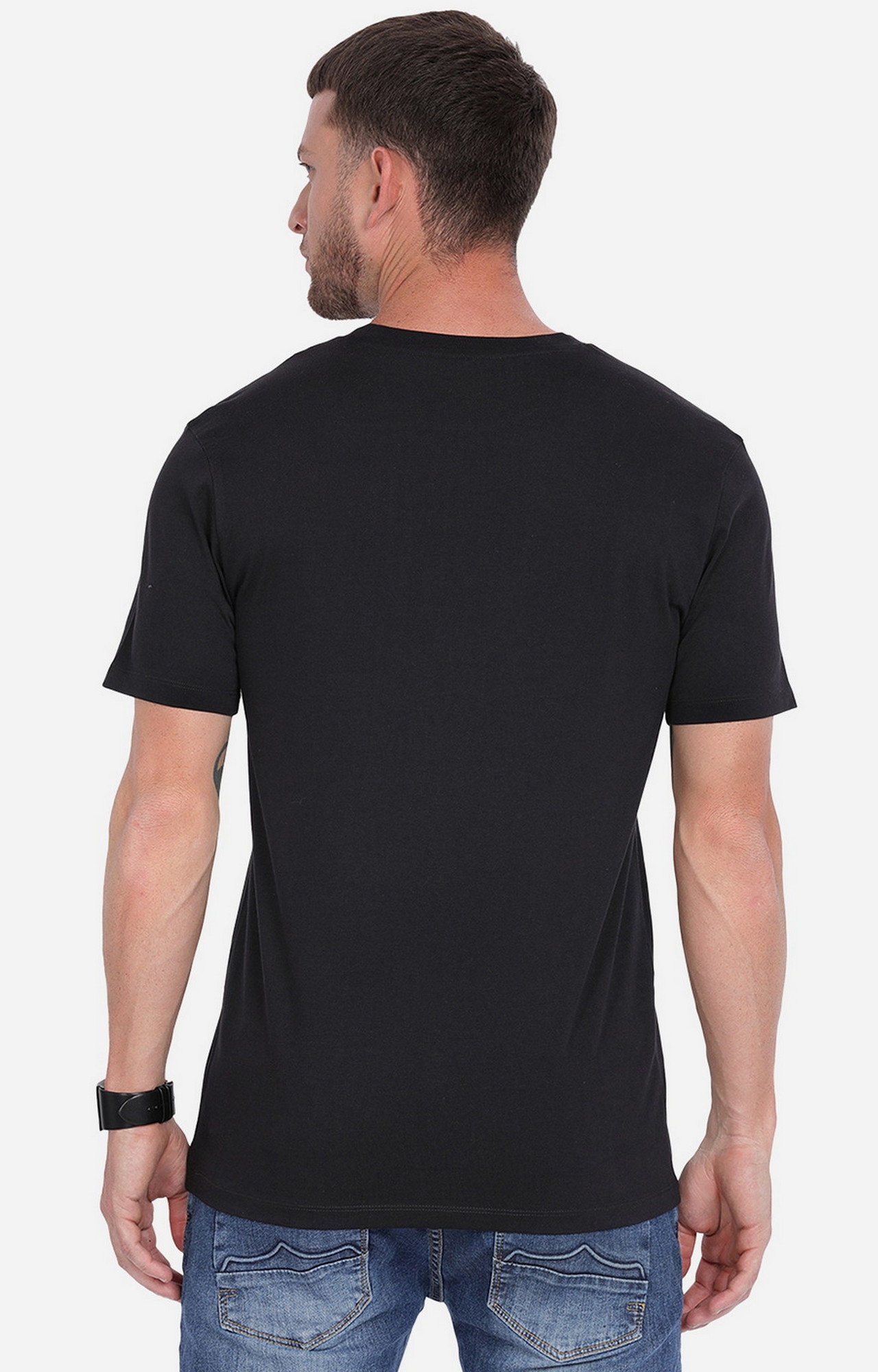 883 Police | Men's Black Cotton Typographic Printed T-Shirt 5