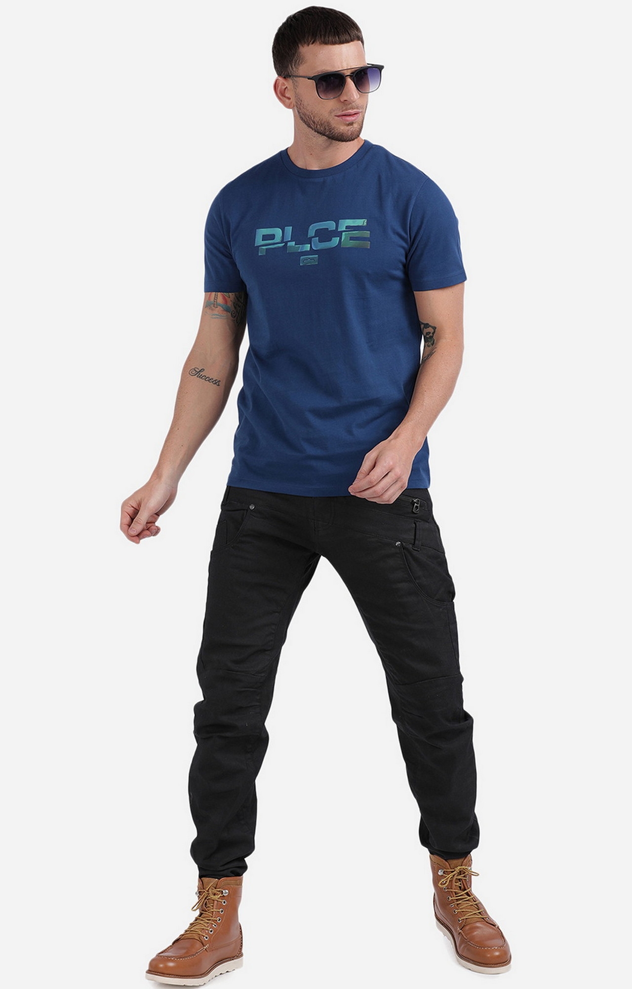 883 Police | Men's Navy Cotton Typographic Printed T-Shirt 6