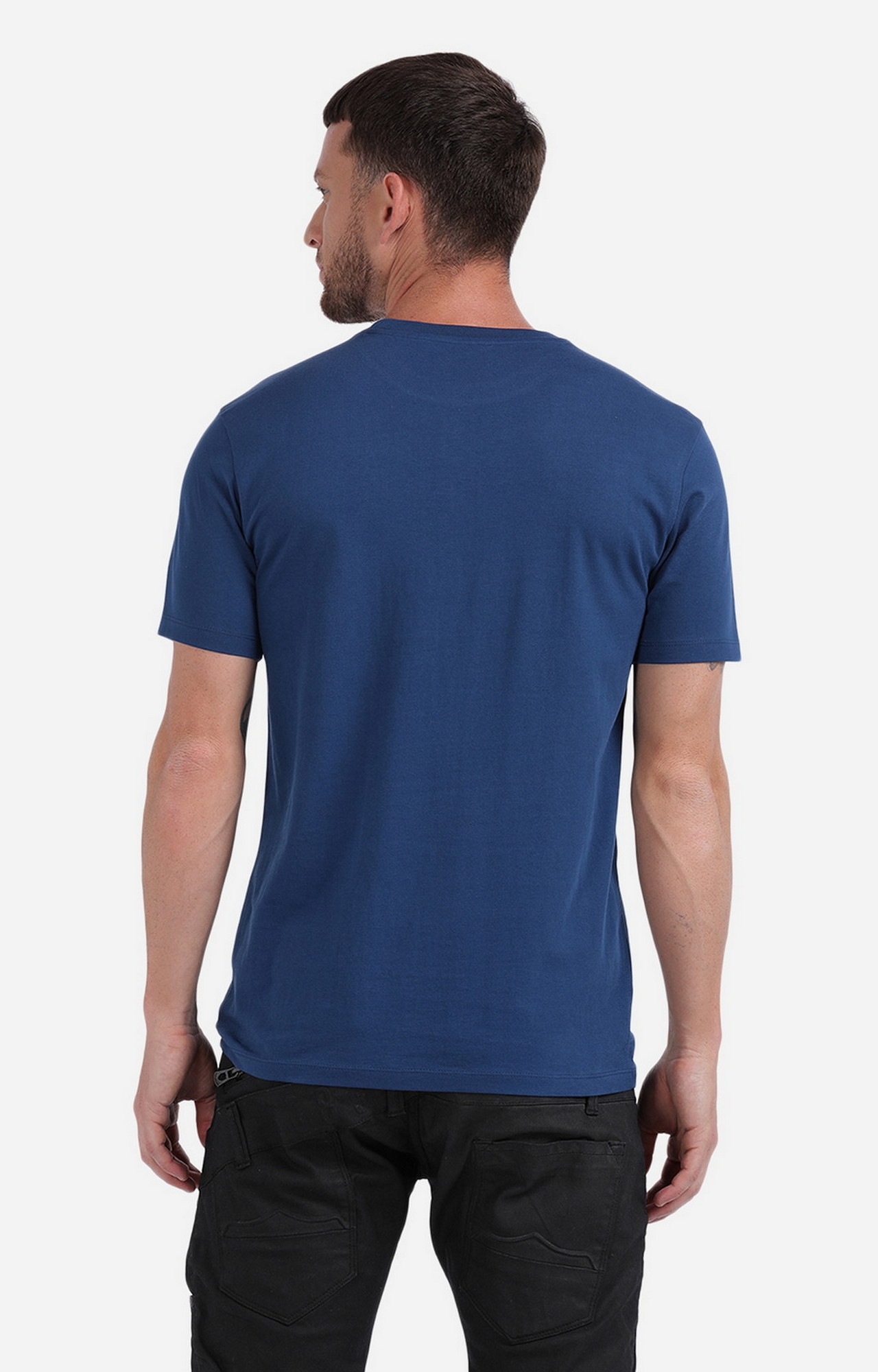 883 Police | Men's Navy Cotton Typographic Printed T-Shirt 5