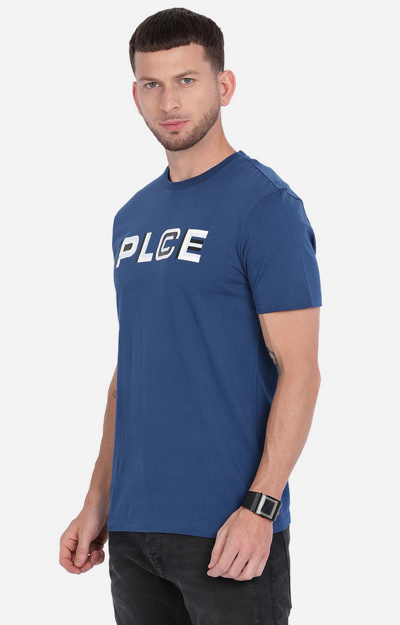 883 Police | Men's Navy Cotton Typographic Printed T-Shirt 3