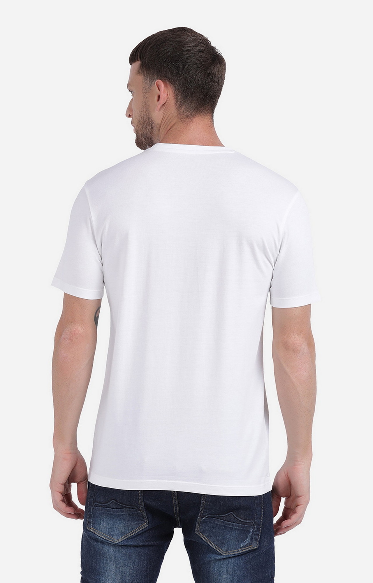 883 Police | Men's White Cotton Typographic Printed T-Shirt 5