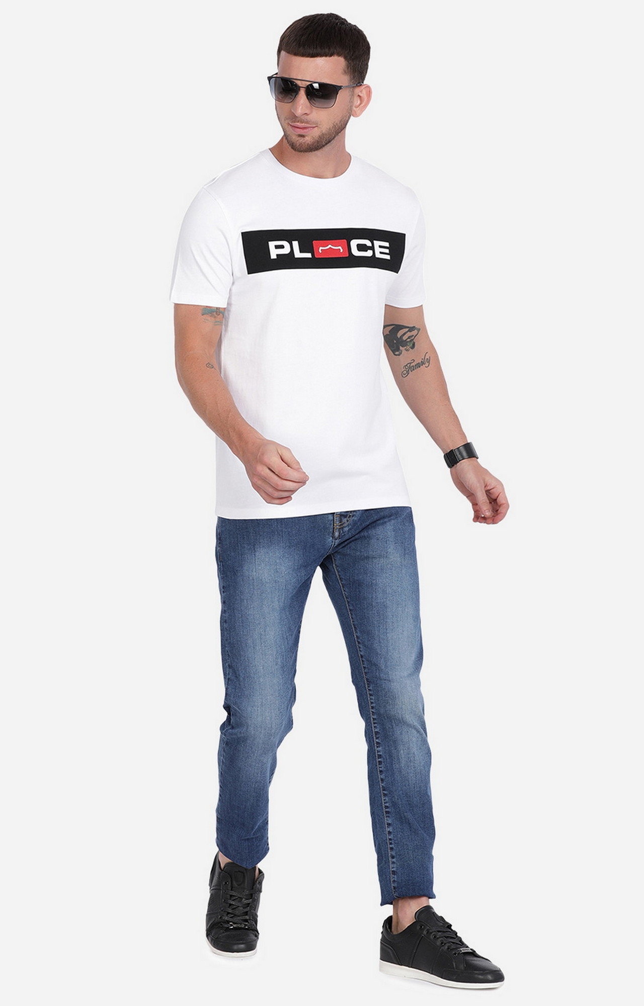 883 Police | Men's White Cotton Typographic Printed T-Shirt 1