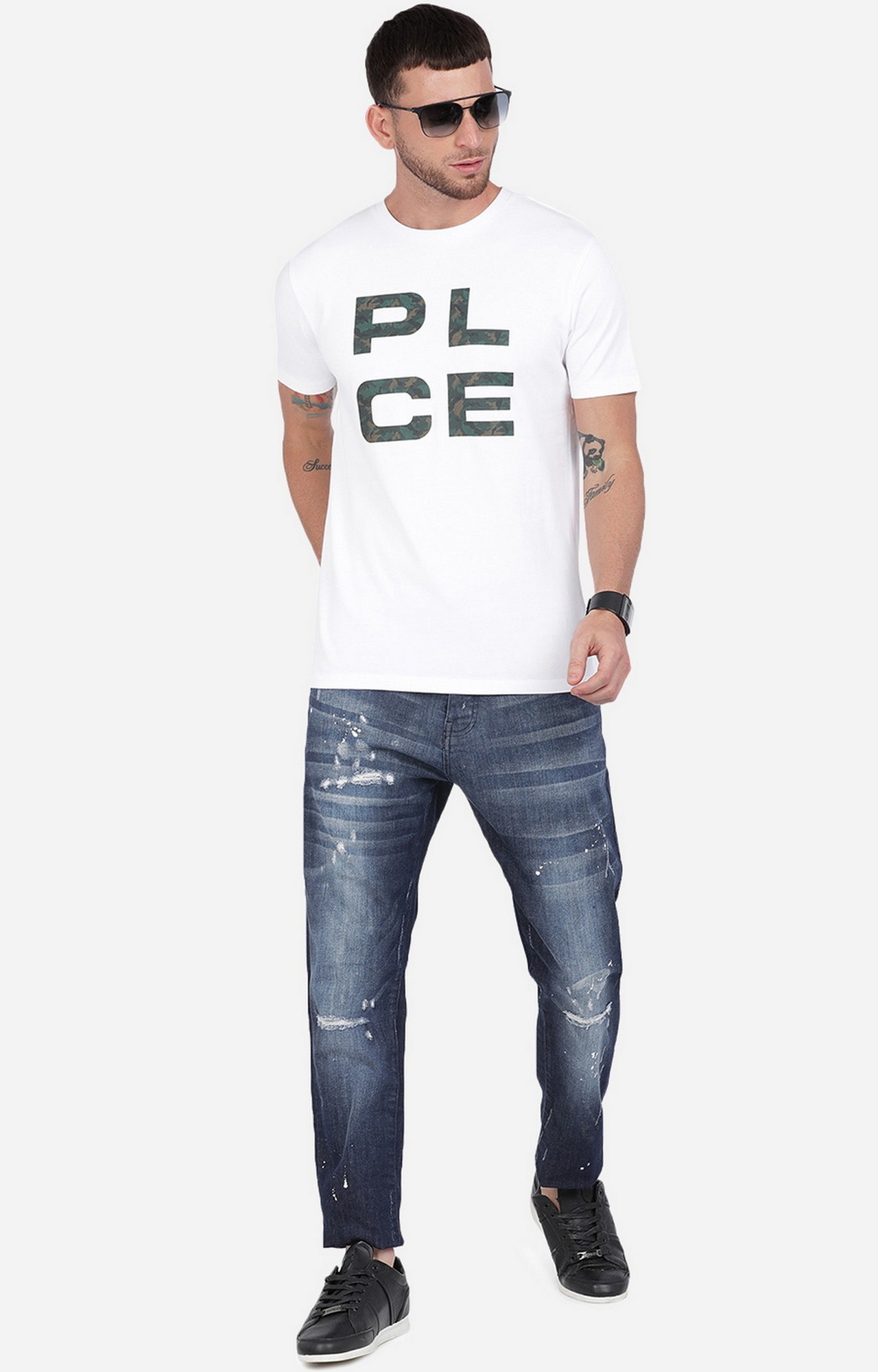 883 Police | Men's White Cotton Typographic Printed T-Shirt 1