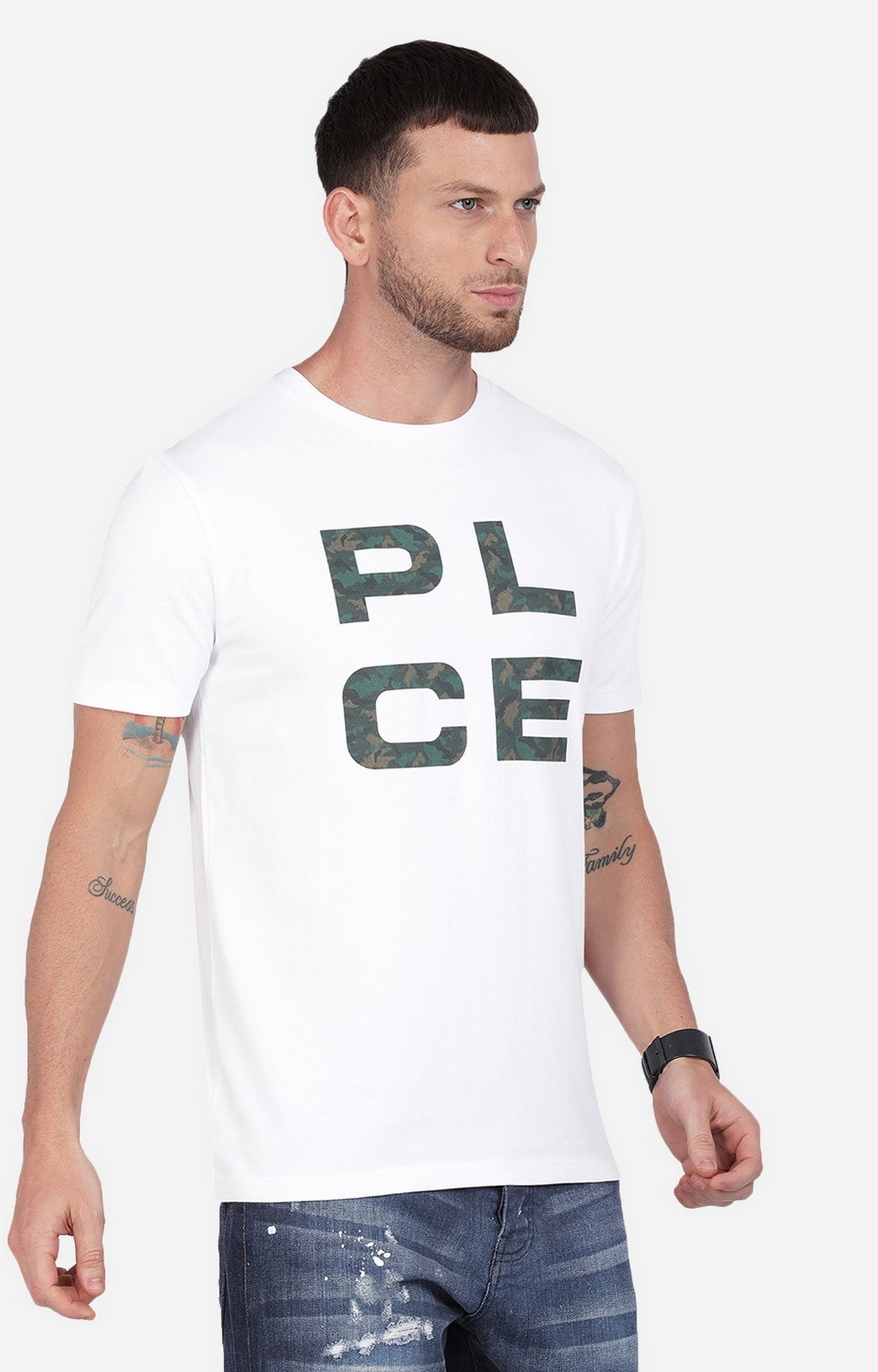 883 Police | Men's White Cotton Typographic Printed T-Shirt 3