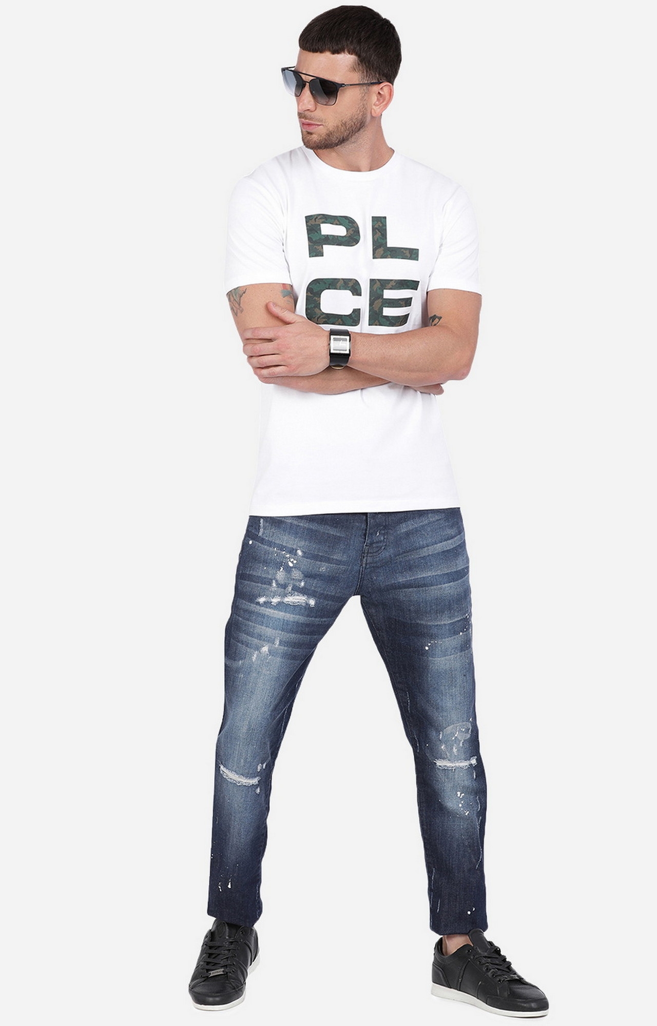 883 Police | Men's White Cotton Typographic Printed T-Shirt 6