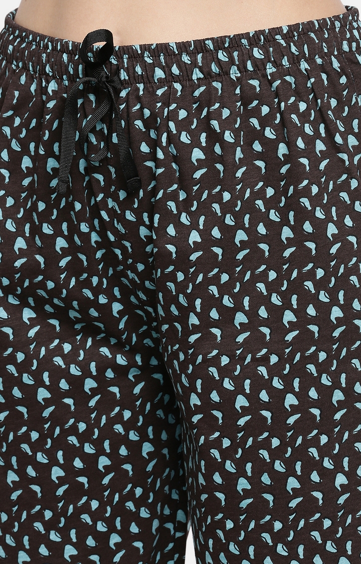 Ellete | Aqua & Brown Cotton Pyjama Set 4